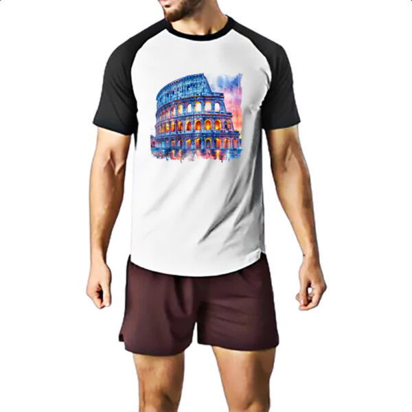 Camiseta Raglan Coliseu watercolor - Imagem 2