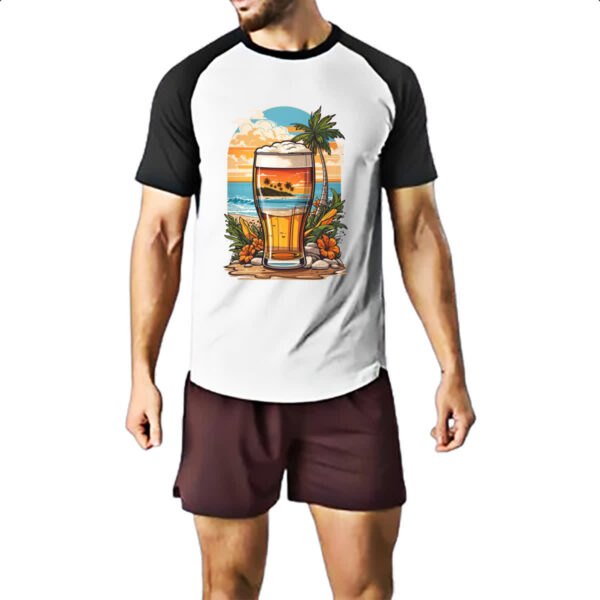 Camiseta Raglan Copo de Cerveja Sunset - Imagem 2