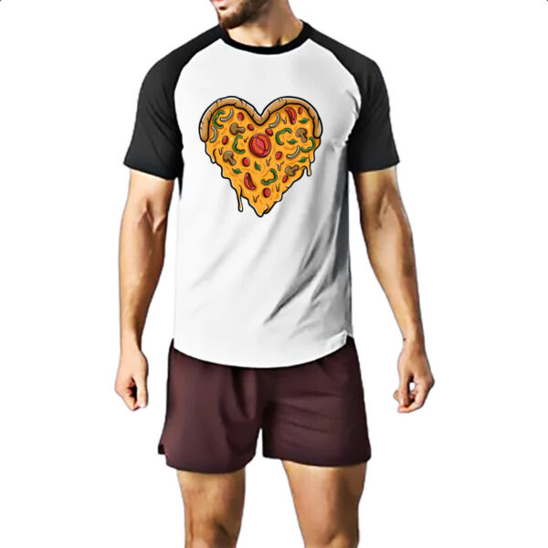 Camiseta Raglan Coracao de pizza - Imagem 2