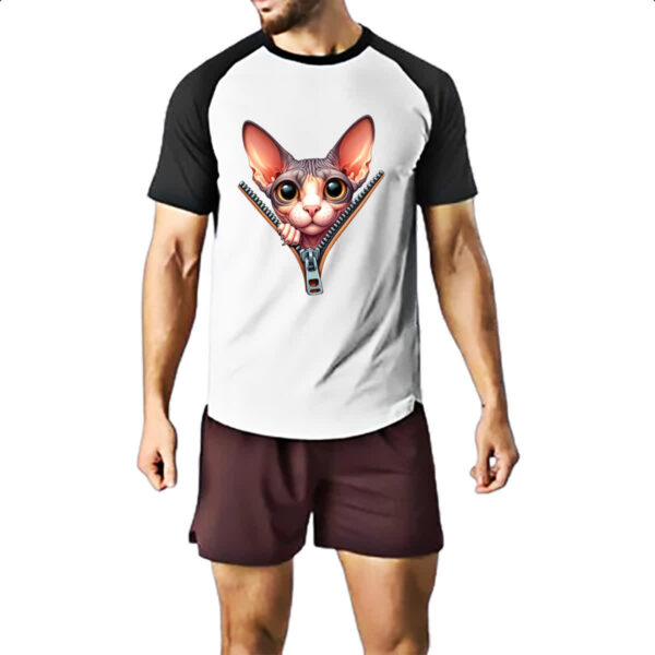 Camiseta Raglan Cornish Rex no ziper - Imagem 2