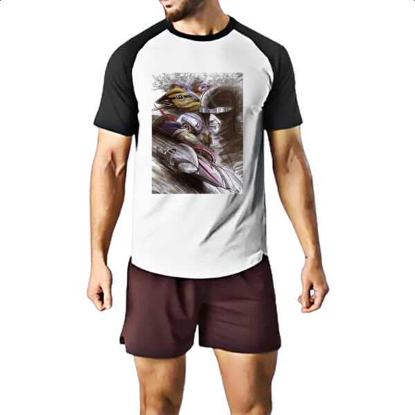 Camiseta Raglan Corredor X e Speed Racer Grafite Arte - Imagem 2