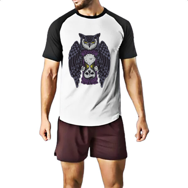 Camiseta Raglan Coruja do tempo - Imagem 2