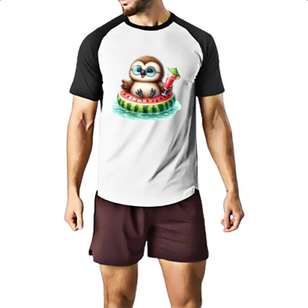Camiseta Raglan Coruja na boia - Imagem 2