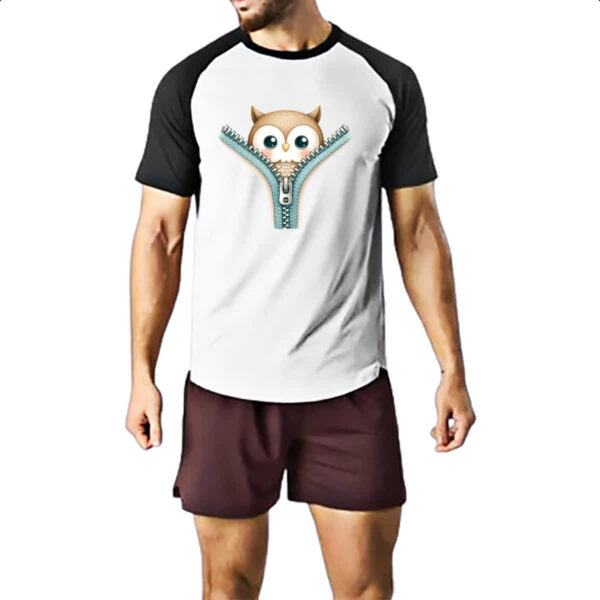 Camiseta Raglan Coruja no ziper - Imagem 2