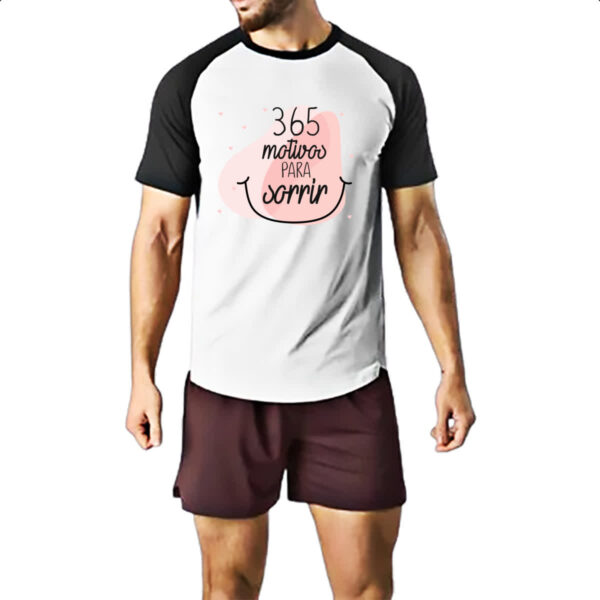 Camiseta Raglan 365 motivos para sorrir - Imagem 2