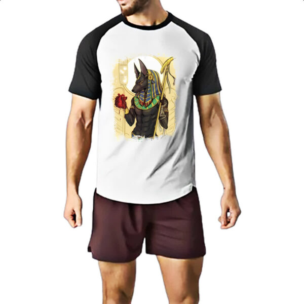 Camiseta Raglan Deus Anubis Ilustracao - Imagem 2