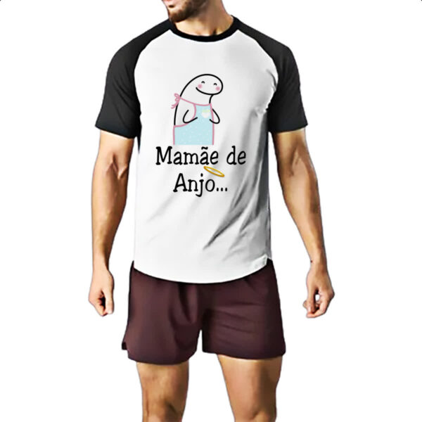 Camiseta Raglan Dia das maes Flork Mamae de anjo - Imagem 2