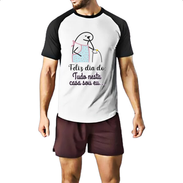 Camiseta Raglan Dia das maes Flork tudo nesta casa sou eu - Imagem 2