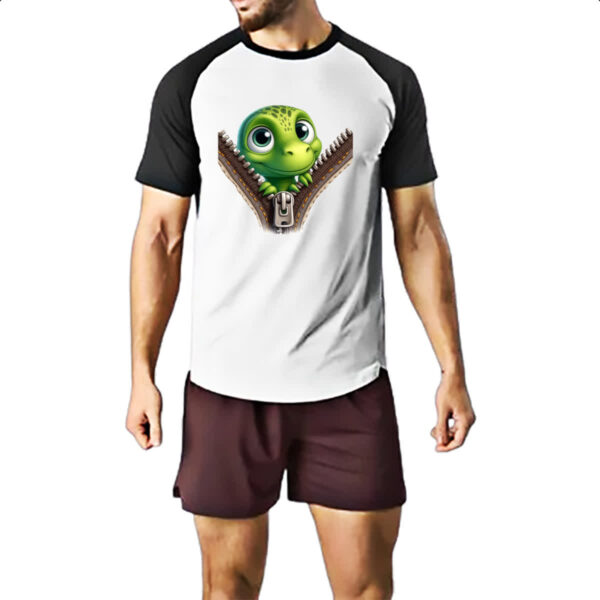Camiseta Raglan Dinossauro no ziper - Imagem 2