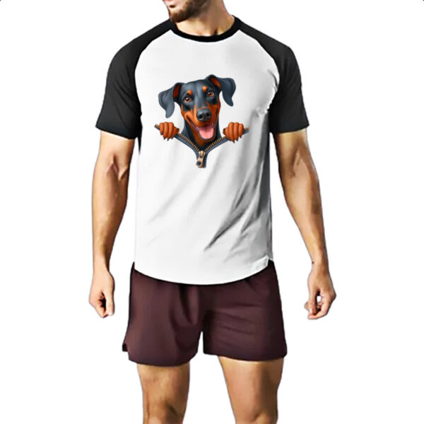 Camiseta Raglan Dobermann no Ziper - Imagem 2