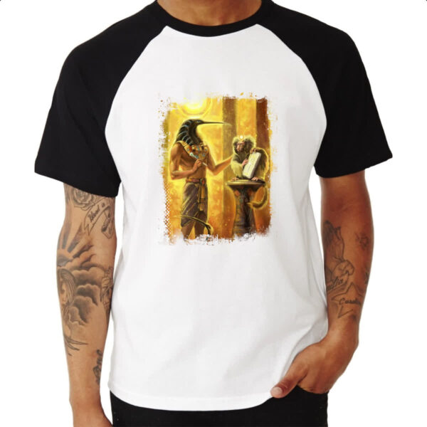 Camiseta Raglan Egito Maat e escriba - Imagem 3