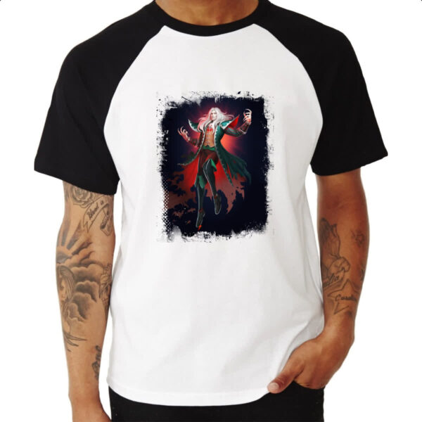 Camiseta Raglan Empires and Puzzles Heroi Alucard - Imagem 3