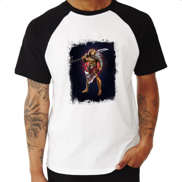 Camiseta Raglan Empires and Puzzles Heroi Aruna - Imagem 3