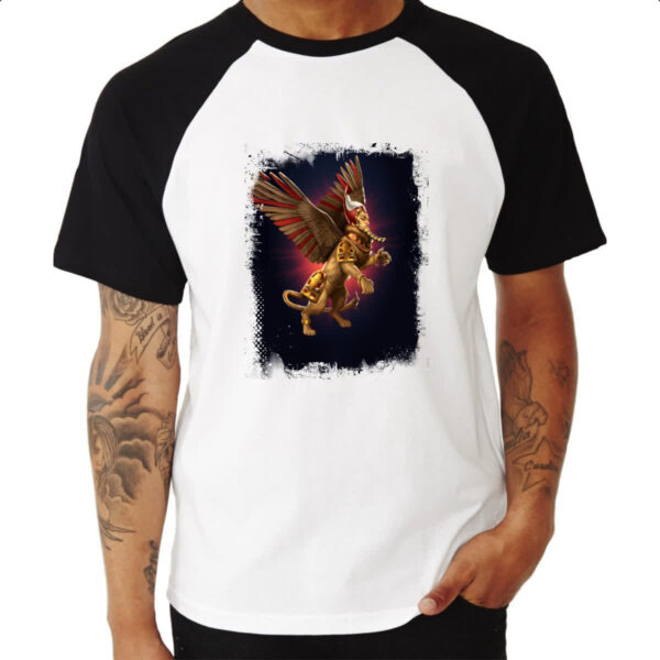 Camiseta Raglan Empires and Puzzles Heroi Khufu - Imagem 3