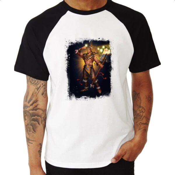 Camiseta Raglan Empires and Puzzles Heroi Motega - Imagem 3