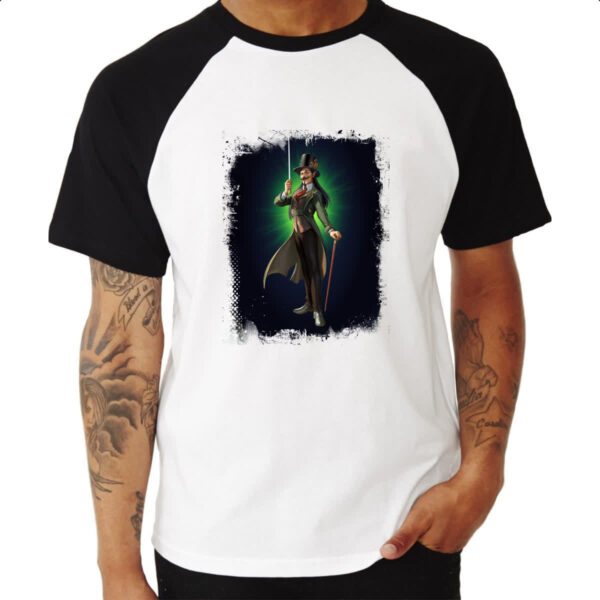 Camiseta Raglan Empires and Puzzles Heroi Phileas Fogg - Imagem 3