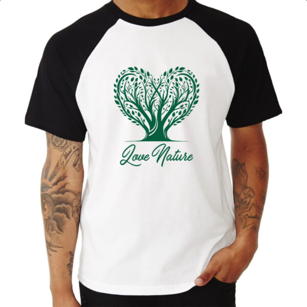 Camiseta Raglan Amo a natureza - Imagem 3