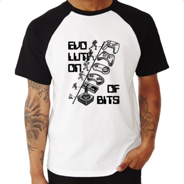 Camiseta Raglan Evolucao dos Bits - Imagem 3