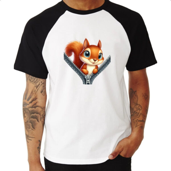 Camiseta Raglan Esquilo no ziper - Imagem 3
