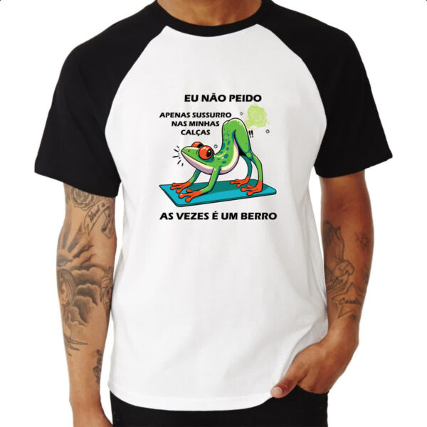 Camiseta Raglan Eu nao peido sapo - Imagem 3
