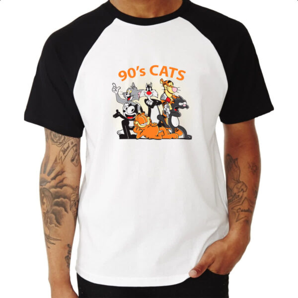 Camiseta Raglan 90s cats - Imagem 3