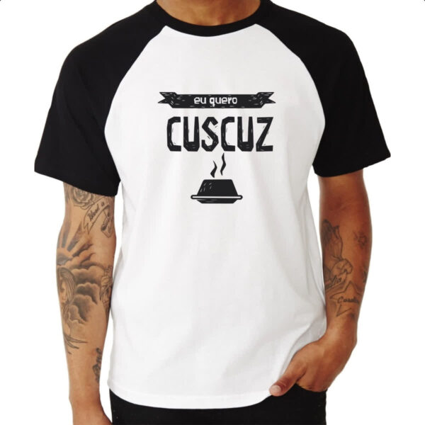 Camiseta Raglan Eu quero cuscuz - Imagem 3
