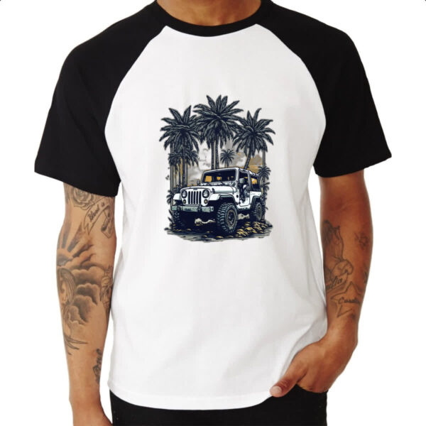 Camiseta Raglan Jeep orffroad 4x4 sunset - Imagem 3