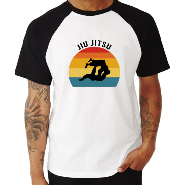 Camiseta Raglan Jiu-Jitsu Silhueta Sunset - Imagem 3