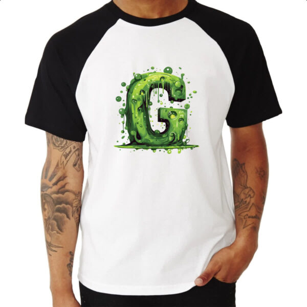 Camiseta Raglan Zumbi Alfabeto Letra G - Imagem 3