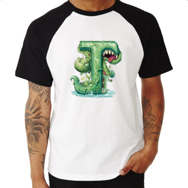 Camiseta Raglan Zumbi Alfabeto Letra J - Imagem 3