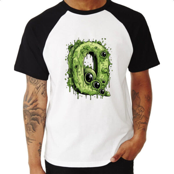 Camiseta Raglan Zumbi Alfabeto Letra Q - Imagem 3