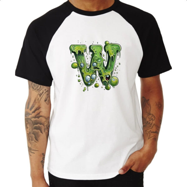 Camiseta Raglan Zumbi Alfabeto Letra W - Imagem 3