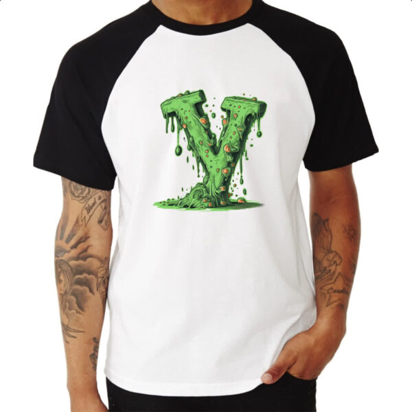 Camiseta Raglan Zumbi Alfabeto Letra Y - Imagem 3