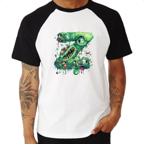 Camiseta Raglan Zumbi Alfabeto Letra Z - Imagem 3