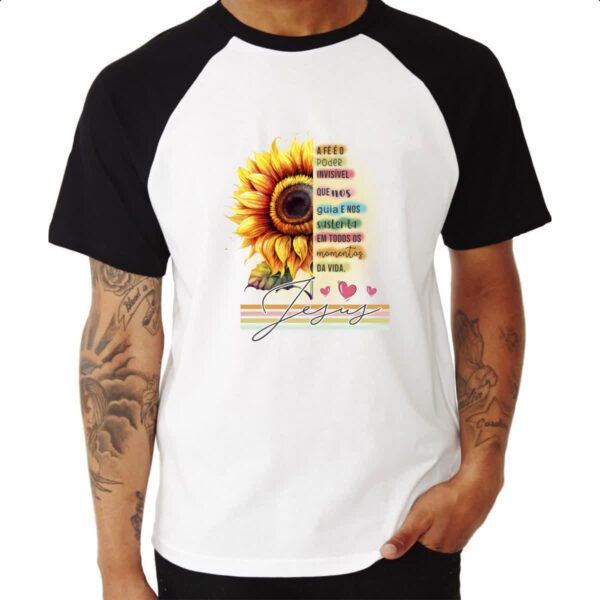 Camiseta Raglan Fe poder invisivel - Imagem 3