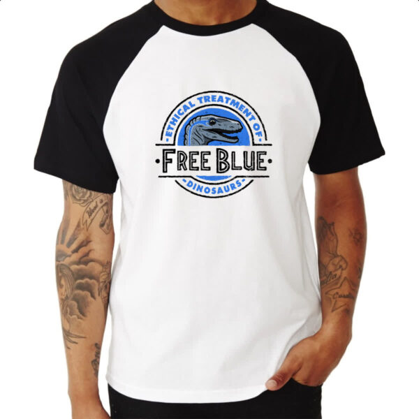 Camiseta Raglan Free Blue - Imagem 3