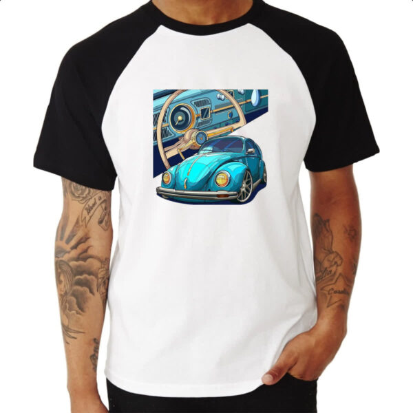 Camiseta Raglan Fusca classico e painel - Imagem 3
