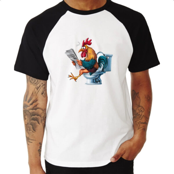 Camiseta Raglan Galo na sala de forca - Imagem 3