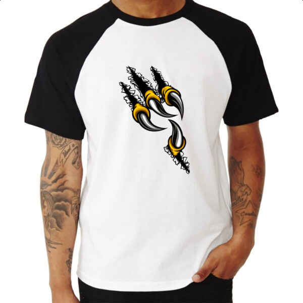 Camiseta Raglan Garras de aguia rasgando - Imagem 3
