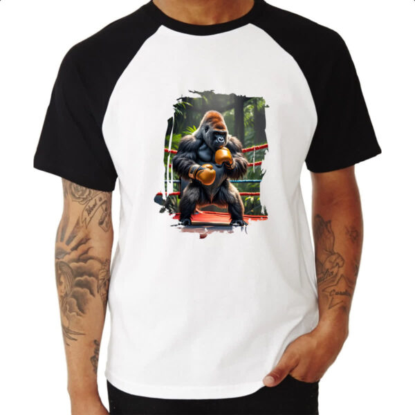 Camiseta Raglan Gorila pugilista - Imagem 3