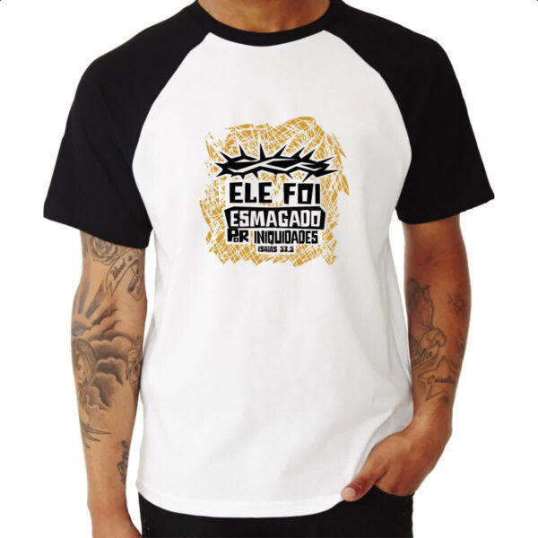 Camiseta Raglan Gospel Isaias 53.5 - Imagem 3