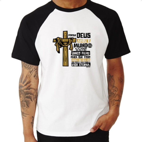 Camiseta Raglan Gospel Joao 3.16 - Imagem 3