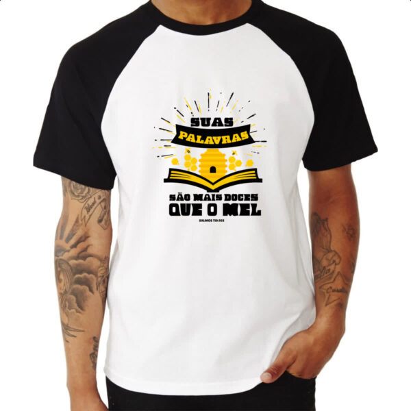 Camiseta Raglan Gospel Salmos 119.103 - Imagem 3