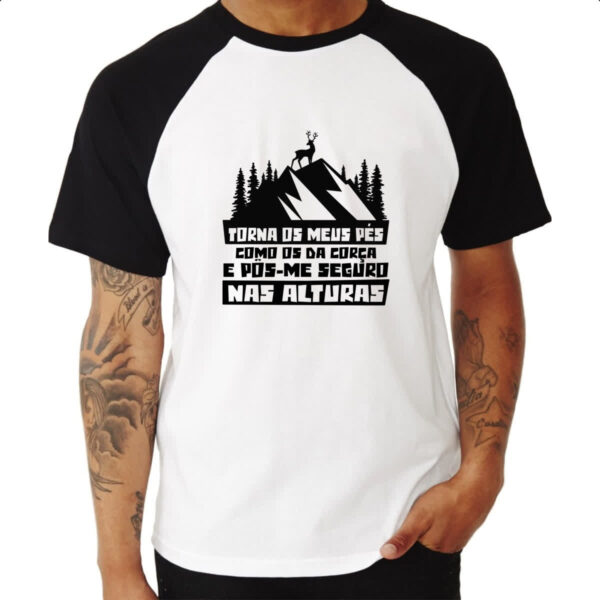 Camiseta Raglan Gospel Salmos 18.33.34 - Imagem 3