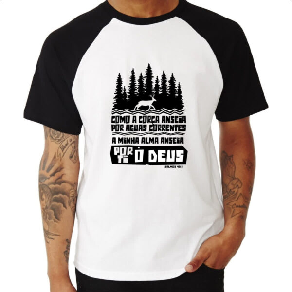 Camiseta Raglan Gospel Salmos 42.1 - Imagem 3