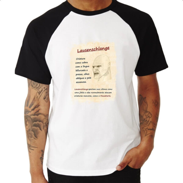 Camiseta Raglan Grimm Livro Lausenchlange - Imagem 3
