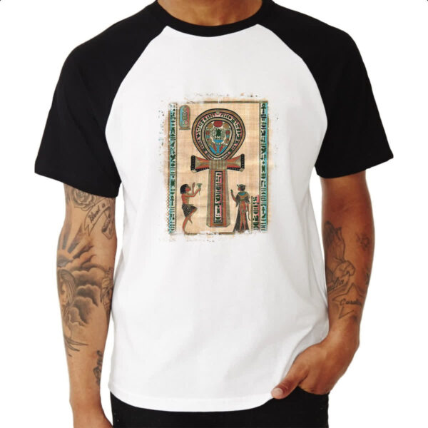 Camiseta Raglan Ankh Chave da Vida Egipcia - Imagem 3