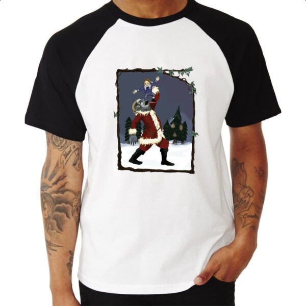 Camiseta Raglan Grimm Monroe Book Krampus - Imagem 3