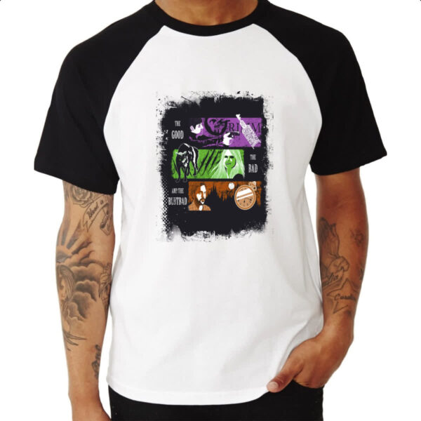 Camiseta Raglan Grimm The Good Bad and Blutbad - Imagem 3