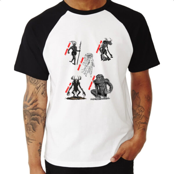 Camiseta Raglan Gritos na floresta lendas - Imagem 3